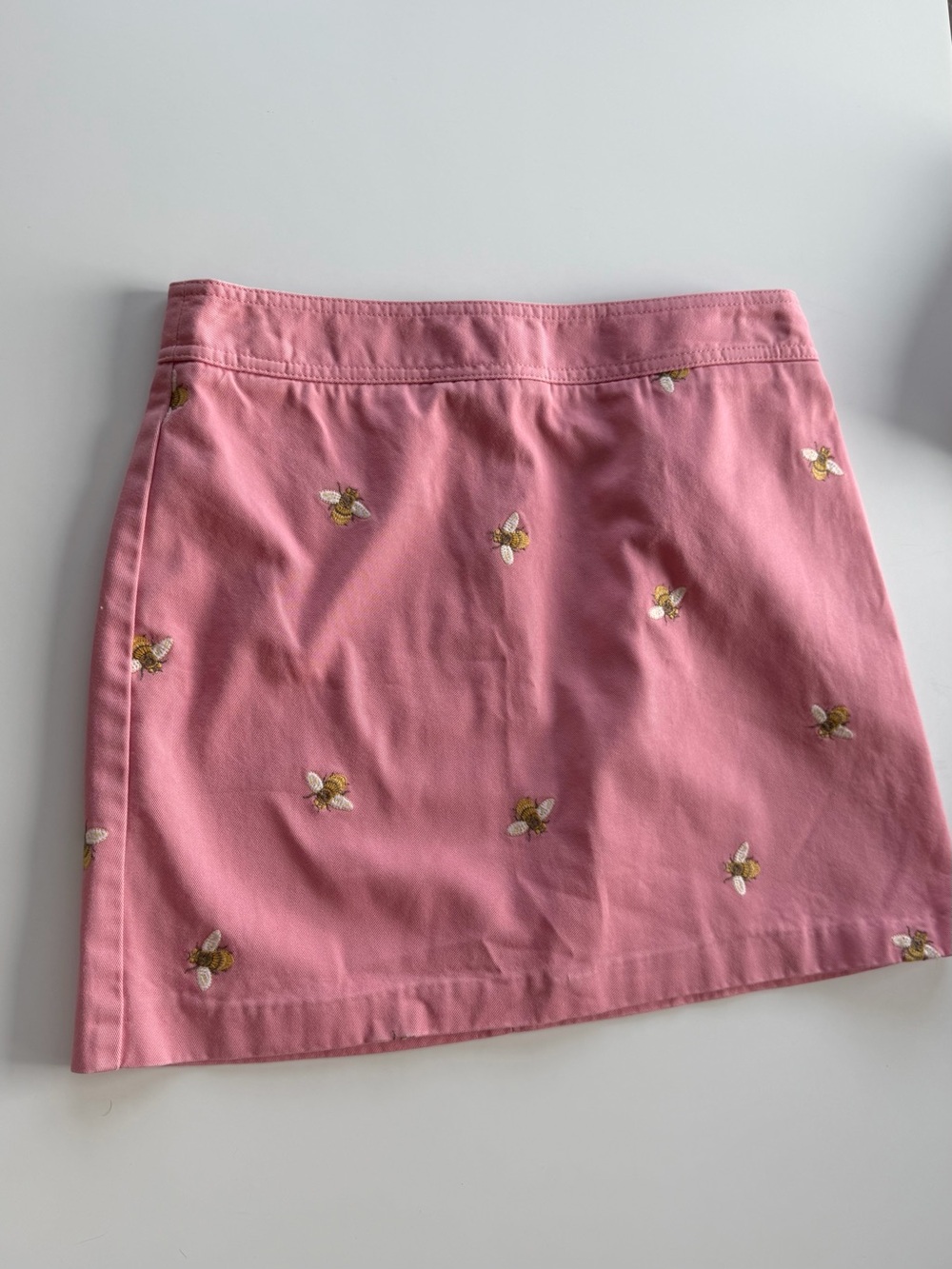 J. Crew Pink Mini Skirt with Embroidered Bees